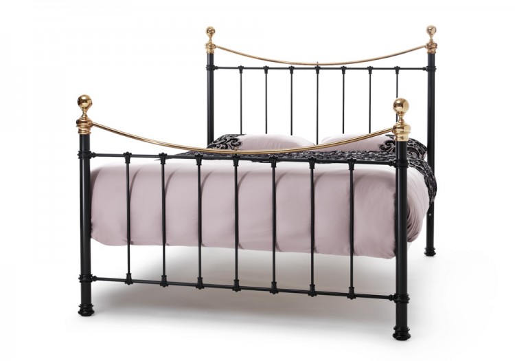 Serene Ethan Black with Brass 6ft Super King Size Metal ...