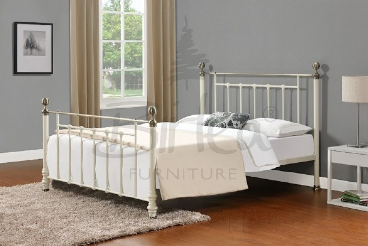 Birlea Charlotte 4ft 6 Double Cream Metal Bed Frame by Birlea