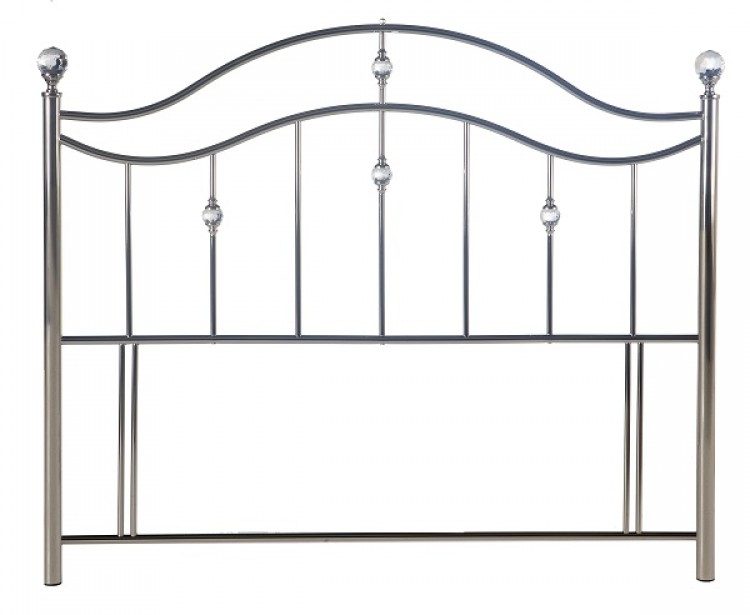Limelight Cygnus 5ft Kingsize Chrome Metal Headboard with Crystals by