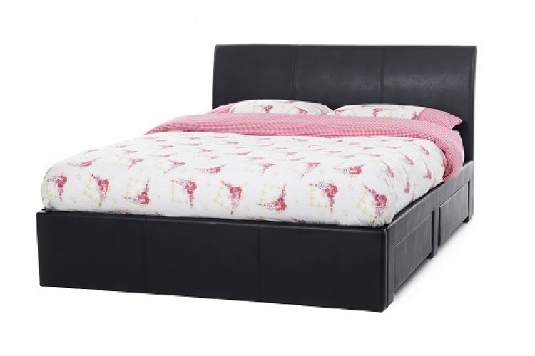 Black Faux Leather Small Double Bed Frame Black Faux Leather Small Double Bed Frame