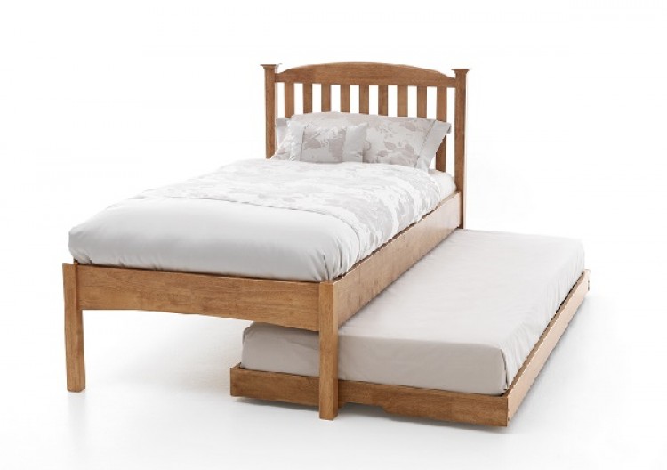 Serene Eleanor 3ft Single Oak Finish Wooden Guest Bed Frame with Low Footend by Serene Furnishings