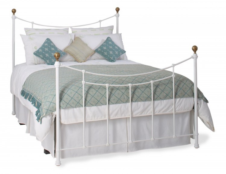 OBC Virginia 4ft 6 Double Satin White Metal Bed Frame by ...