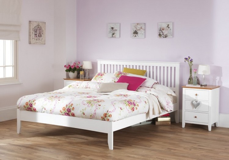 Serene Freya 5ft King Size White Wooden Bed Frame By Furnishings White Wooden Bed Frame Show More Information