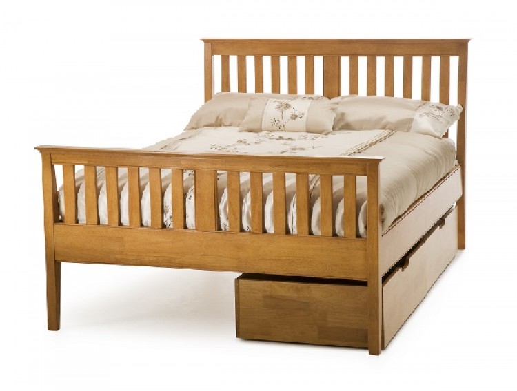 Serene Grace 6ft Super King Size Cherry Wooden Bed Frame with High Foot