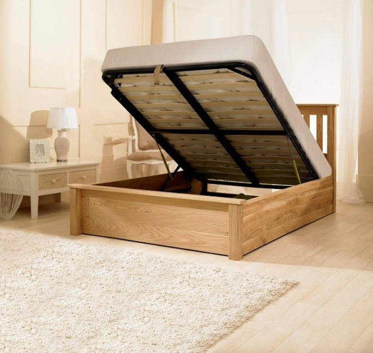 Emporia Monaco 5ft Kingsize Solid Oak Ottoman Bed Frame by ... In case you get it done manually in case you want a wooden bed it could take time.
