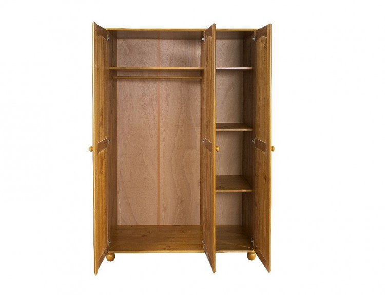 Gfw Hampshire 3 Door Solid Honey Pine Wardrobe By Gfw