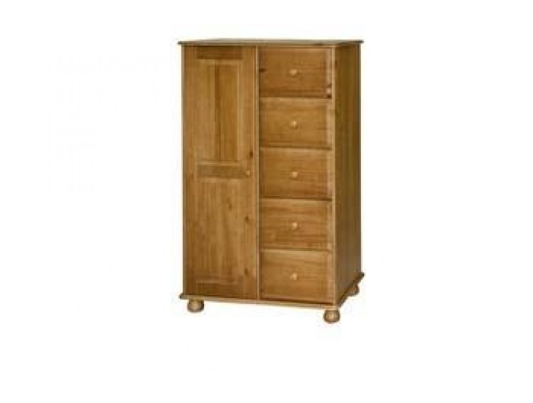 Core Dovedale Pine 1 Door 5 Drawer Tallboy Wardrobe by Core Products