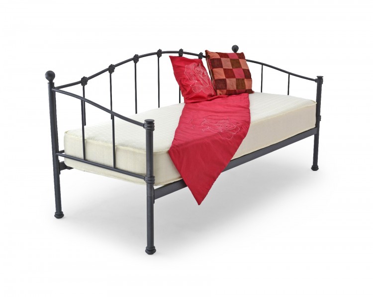 Metal Beds Paris 2ft6 (75cm) Small Single Black Metal Day Beds