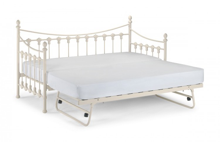 White Metal Single Bed With Trundle White Metal Single Bed With Trundle