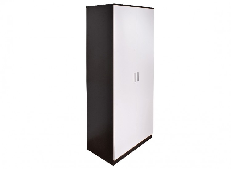 Gfw Ottawa 2 Door Wardrobe In Black Oak And White Gloss By Gfw