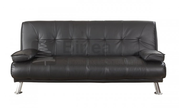 Birlea Logan Black Faux Leather Sofa Bed by Birlea