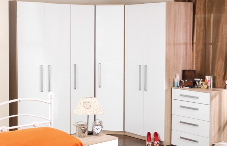 Sweet Dreams Gloss White Corner Wardrobe By Sweet Dreams