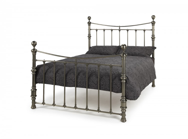 Serene Iva 4ft6 Double Silver Metal Bed Frame By Furnishings