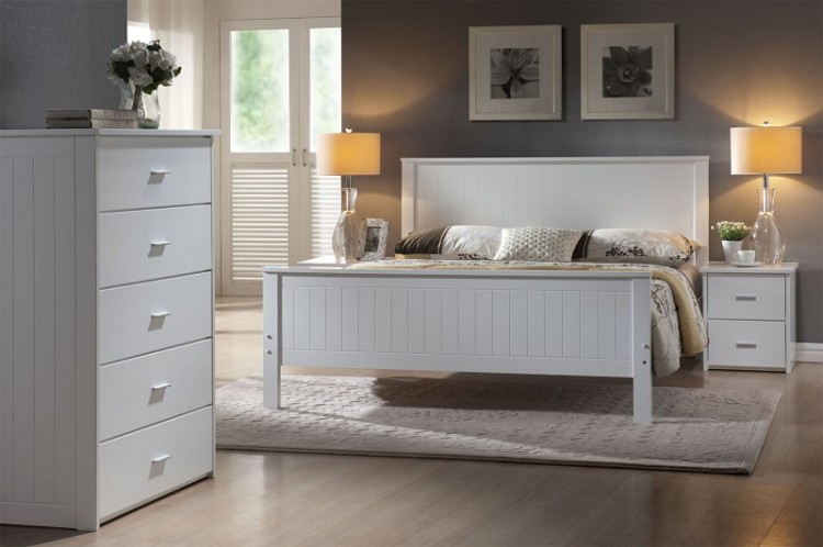Joseph Larissa 4ft6 Double White Wooden Bed Frame By Uk