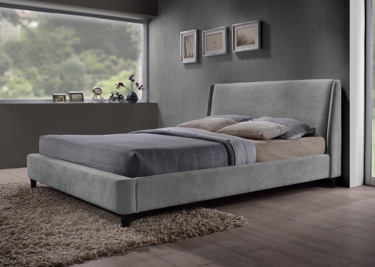 Time Living Edburgh 4ft6 Double Grey Fabric Bed Frame by Time Living